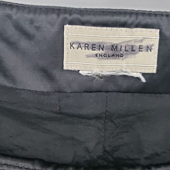 KAREN MILLEN womens black cotton with satin sides dress (no size tag) - Picture 4 of 7